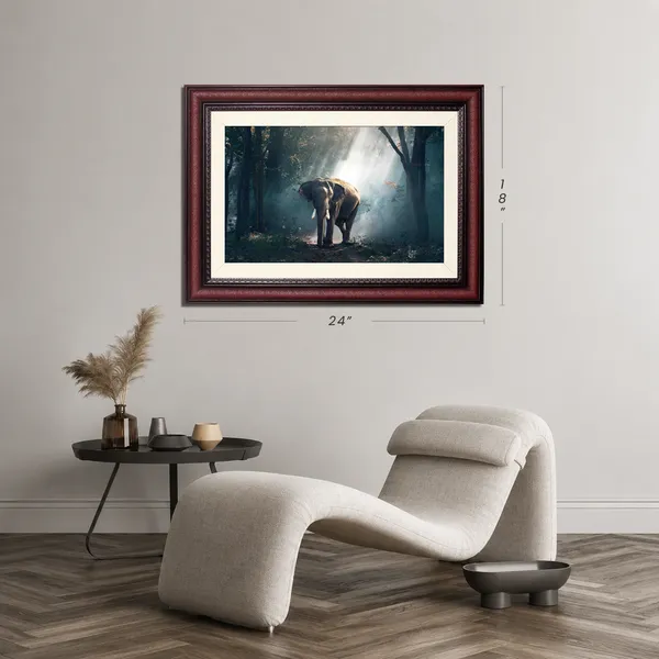 Elephant_Landscape_Wall_Art_Sunbeam_Forest_Photo_Frame_Without_Glass