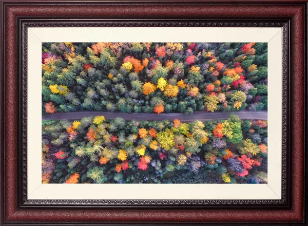 Aerial_Autumn_Landscape_Wall_Art_Colorful_Forest_Road_Photo_Frame_Without_Glass