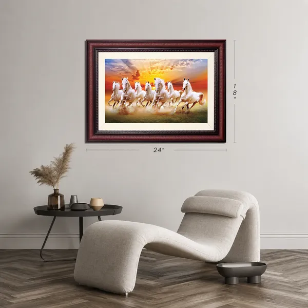 7_Horses_Painting_Dramatic_Sky_Photo_Frame_Without_Glass