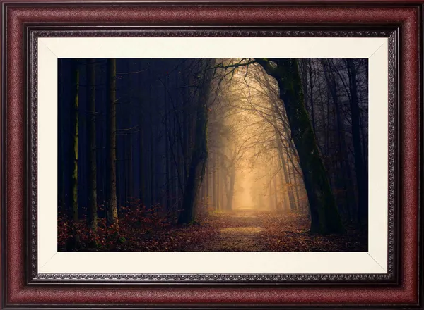 Moonlit_Forest_Wall_Art_Misty_Path_Landscape_Photo_Frame_Without_Glass