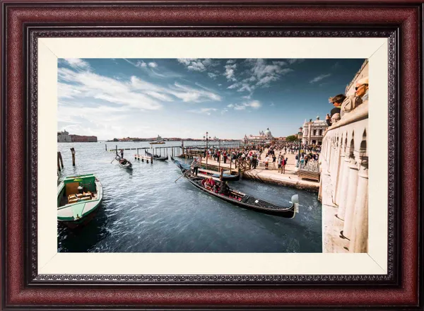 Venice_Waterfront_Landscape_Wall_Art_Gondolas_Photo_Frame_Without_Glass