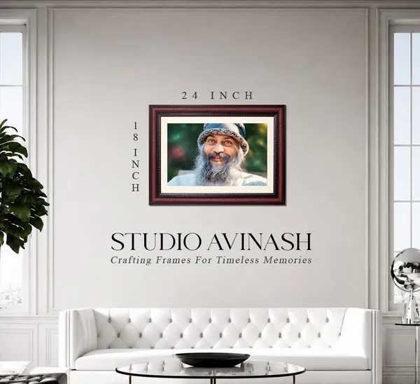 Bhagwan_Rajneesh_Smiling_Portrait_Framed_Photo_-_13X18_and_18X24_Inch_Premium_Frame_Without_Glass_|_Living_Room_Wall_Art