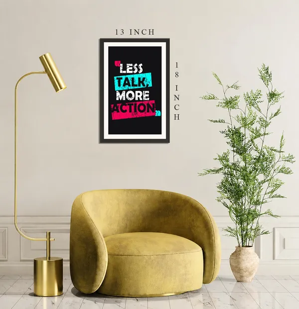 Less_Talk_More_Action_Motivational_Quotes_Frame_Without_Glass