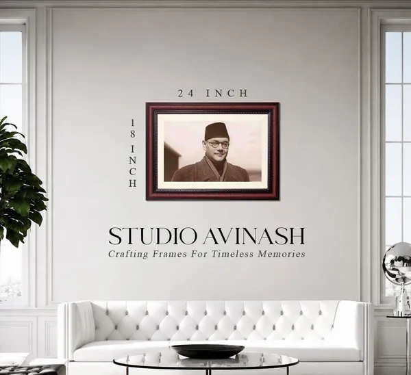 Subhash_Chandra_Bose_Full_HD_Photo_Frame_Without_Glass_–_Warm_Sepia_Coat_Portrait