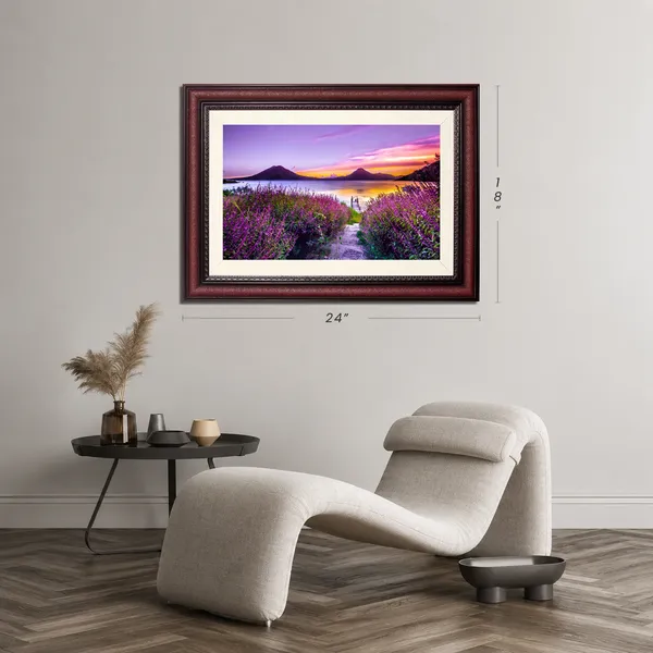 Wildflower_Path_Landscape_Wall_Art_Sunset_Mountains_Photo_Frame_Without_Glass