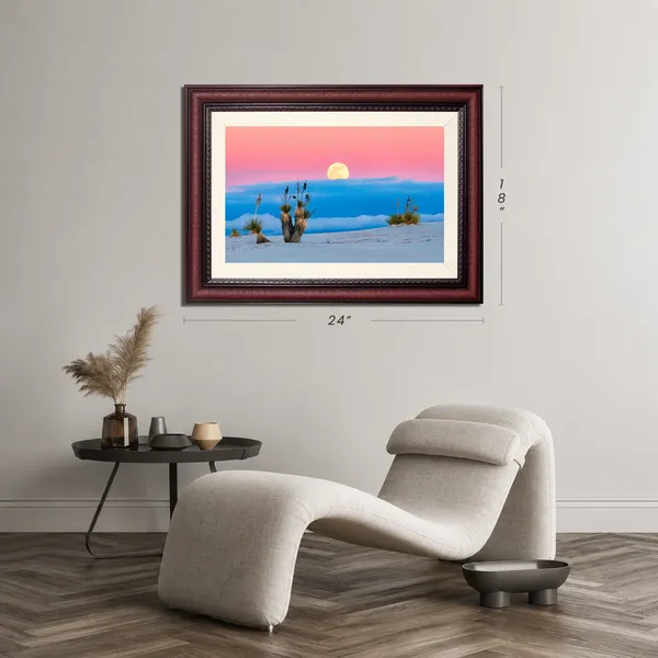 Desert_Moonrise_Landscape_Wall_Art_Pink_Sky_Photo_Frame_Without_Glass