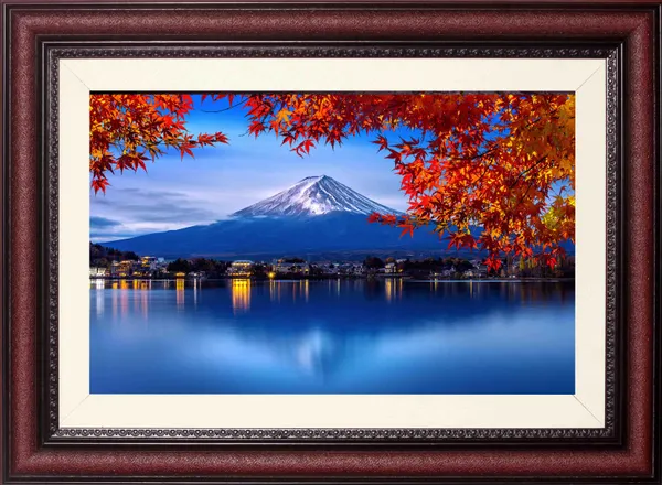 Mount_Fuji_Landscape_Wall_Art_Autumn_Lake_Photo_Frame_Without_Glass