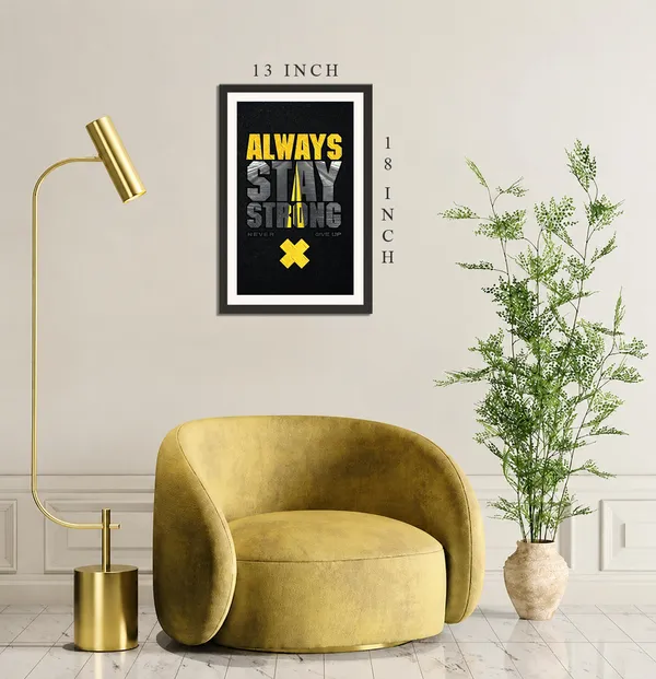 Always_Stay_Strong_Never_Give_Up_Motivation_Quotes_Frame_Without_Glass