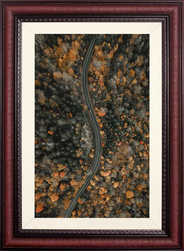 Landscape_Wall_Art_Aerial_Winding_Road_Forest_Photo_Frame_Without_Glass