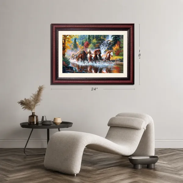7_Horses_Painting_Waterfall_Vastu_Photo_Frame_Without_Glass