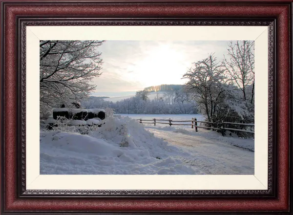 Snowy_Countryside_Road_Landscape_Photo_Frame_Without_Glass_|_Winter_Wonderland_Wall_Art