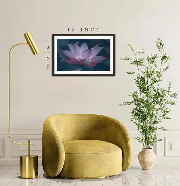 Pale_Pink_Lotus_Flower_on_Teal_Blue_Background_Wall_Art_Frame_Without_Glass_–_Soft_Lotus_Artwork_for_Bedroom,_Spa_&_Living_Room_Decor