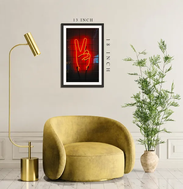 Peace_Sign_Neon_Wall_Art_Frame_Without_Glass