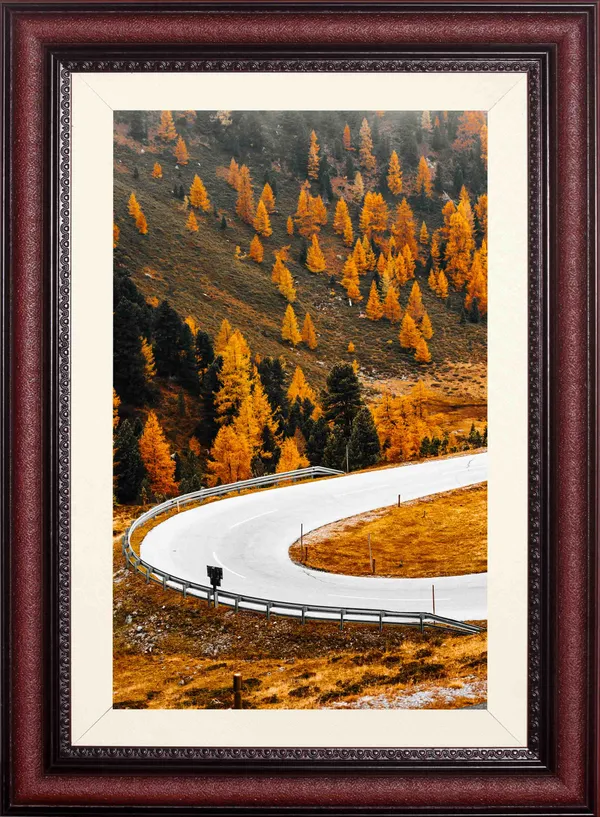 Mountain_Road_Landscape_Wall_Art_Golden_Autumn_Photo_Frame_Without_Glass