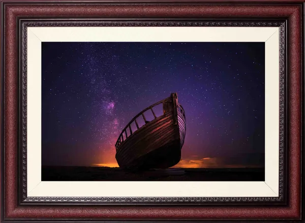 Shipwreck_Landscape_Wall_Art_Starry_Night_Sky_Photo_Frame_Without_Glass