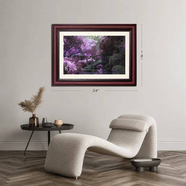 Purple_Blossom_Landscape_Wall_Art_Garden_Bridge_Photo_Frame_Without_Glass