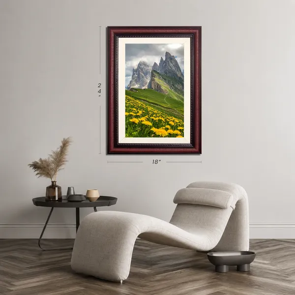 Dolomites_Mountain_Landscape_Wall_Art_Dandelion_Field_Photo_Frame_Without_Glass