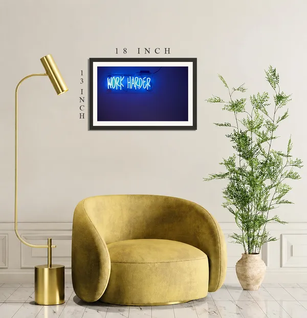Work_Harder_Neon_Motivational_Quotes_Wall_Art_Frame_Without_Glass