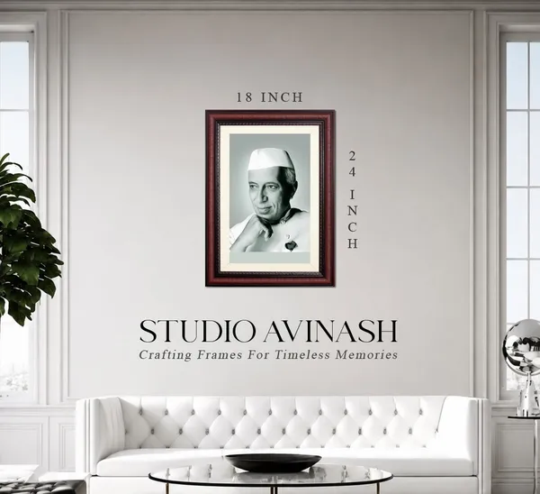 Chacha_Nehru_Colour_Photo_Frame_Without_Glass_–_Elegant_Cherry_Red_Framed_Portrait