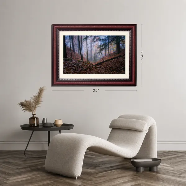 Forest_Wall_Art_Foggy_Fallen_Leaves_Landscape_Photo_Frame_Without_Glass