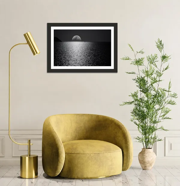 Full_Moon_Landscape_Wall_Art_Ocean_Horizon_Photo_Frame_Without_Glass