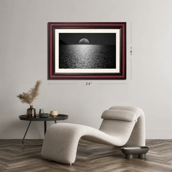 Full_Moon_Landscape_Wall_Art_Ocean_Horizon_Photo_Frame_Without_Glass
