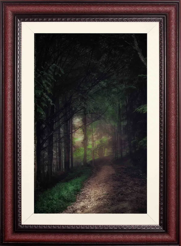 Forest_Wall_Art_Dark_Misty_Path_Landscape_Photo_Frame_Without_Glass
