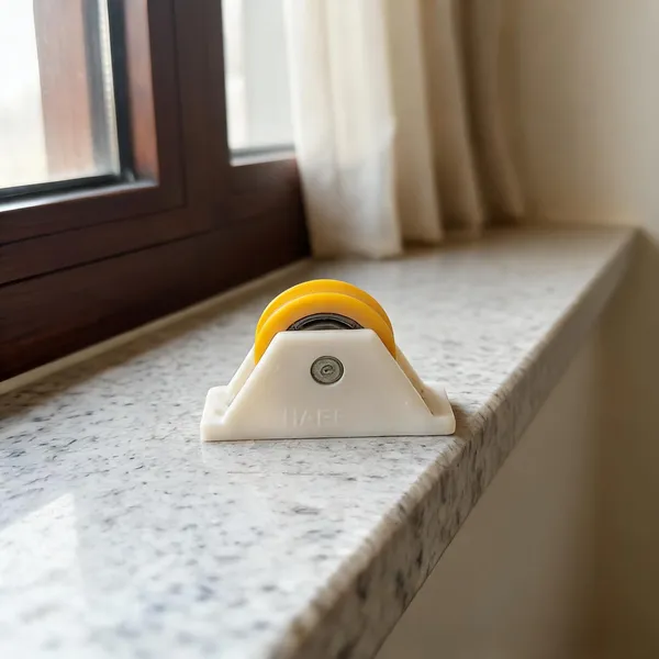 Pvc_Yellow_White_Roller_Wheel_Door_Window_Fitting