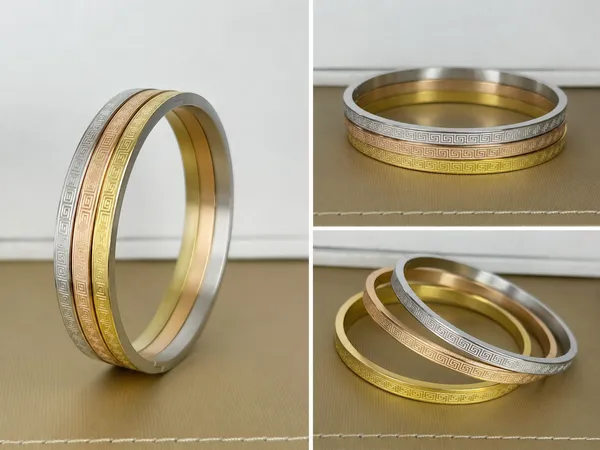 Silver_Golden_Rose_Gold_Steel_Tri_Tone_Bracelet_For_Unisex