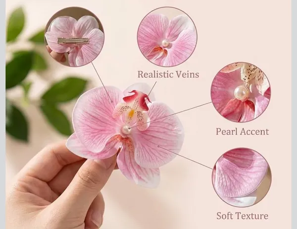Pink_White_Plastic_Lily_Flower_Shark_Hair_Clip_For_Women