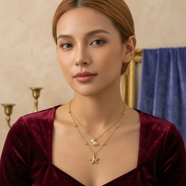 Golden_Stainless_Steel_Gold_Plated_Daisy_Pendant_Necklace