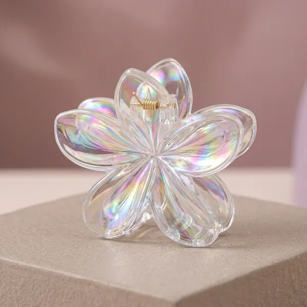 Transparent_White_Plastic_Floral_Claw_Clip_Ponytail_For_Women