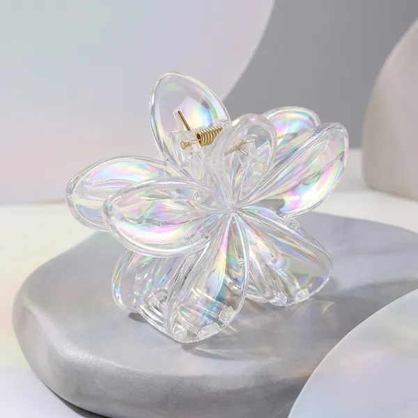 Transparent_White_Plastic_Floral_Claw_Clip_Ponytail_For_Women