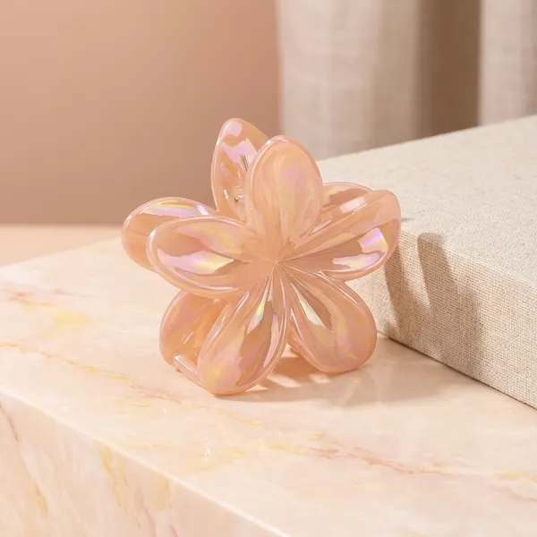 Jelly_Orange_Plastic_Floral_Claw_Clip_Ponytail_For_Women