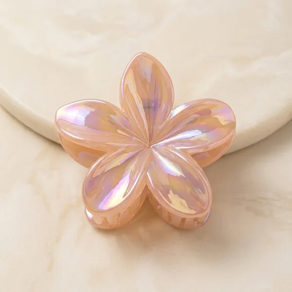 Jelly_Orange_Plastic_Floral_Claw_Clip_Ponytail_For_Women