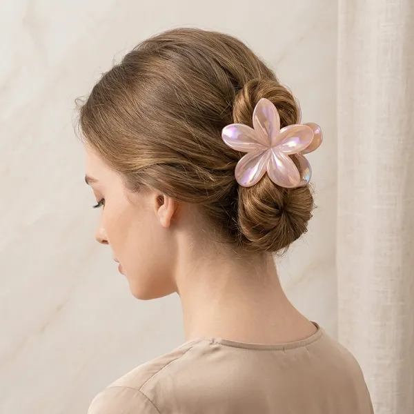 Jelly_Orange_Plastic_Floral_Claw_Clip_Ponytail_For_Women