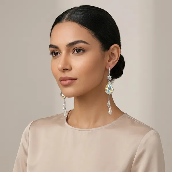 Crystal_Silver_Plated_Waterdrop_Tassel_Dangle_Earrings_For_Women