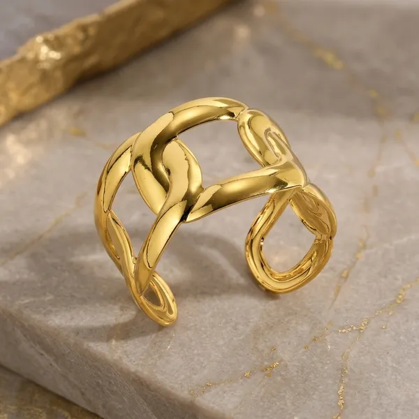 Golden_Stainless_Steel_Heart_Cherry_Hammered_Cuff_Bracelet