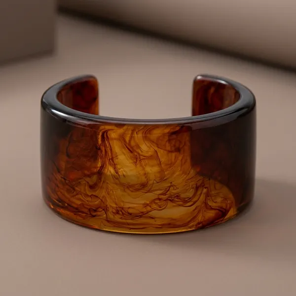 Brown_Acrylic_Retro_Solid_Bangle_Bracelet_For_Women