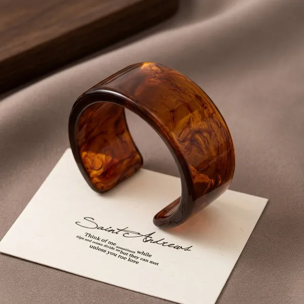 Brown_Acrylic_Retro_Solid_Bangle_Bracelet_For_Women
