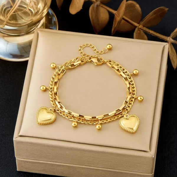 Oanvi_Eternal_Heart_Duo_Bracelet_for_Women_|_Premium_Stainless_Steel_|_18K_PVD_Gold_Plated_|_Waterproof_|_Anti_Tarnish_|_Adjustable_Double_Layer_Bracelet
