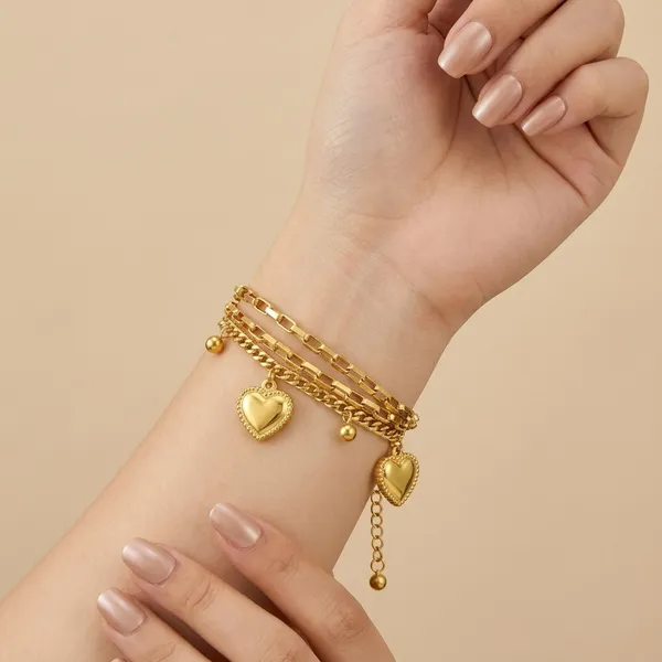 Oanvi_Eternal_Heart_Duo_Bracelet_for_Women_|_Premium_Stainless_Steel_|_18K_PVD_Gold_Plated_|_Waterproof_|_Anti_Tarnish_|_Adjustable_Double_Layer_Bracelet