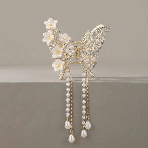 Silver_Alloy_Pearl_Tassel_Butterfly_Hair_Clip_For_Women