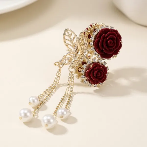 Golden_Alloy_Pearl_Butterfly_Hair_Clip_For_Women