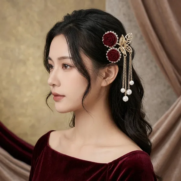 Golden_Alloy_Pearl_Butterfly_Hair_Clip_For_Women