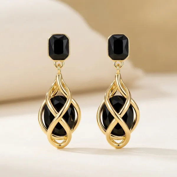 Black_Alloy_Diamond_Drop_Earrings_For_Women