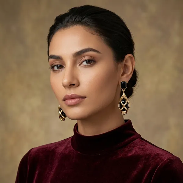 Black_Alloy_Diamond_Drop_Earrings_For_Women