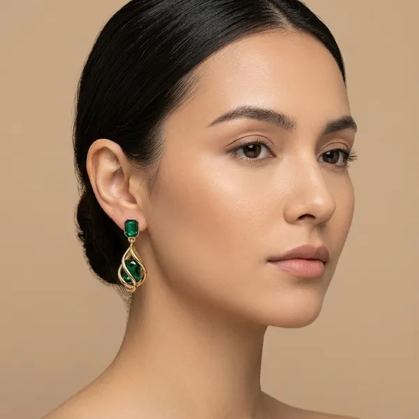 Green_Alloy_Diamond_Drop_Earrings_For_Women
