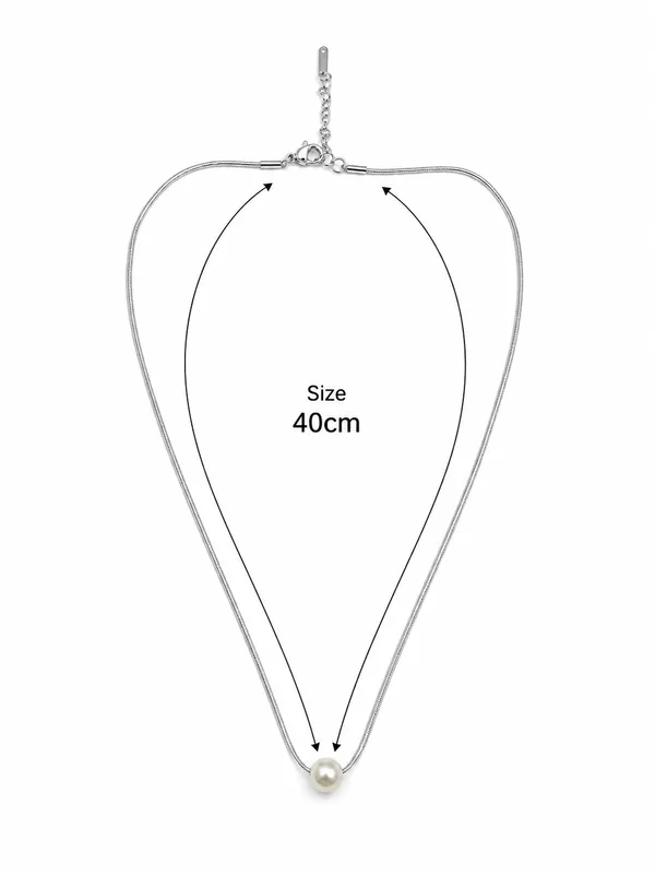 Oanvi_Pearl_Drop_Snake_Chain_Necklace_–_Silver_Finish_(40_cm)