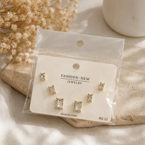 Golden_Crystal_Alloy_Anti-Tarnish_Rectangle_Ear_Studs_Set_Of_3
